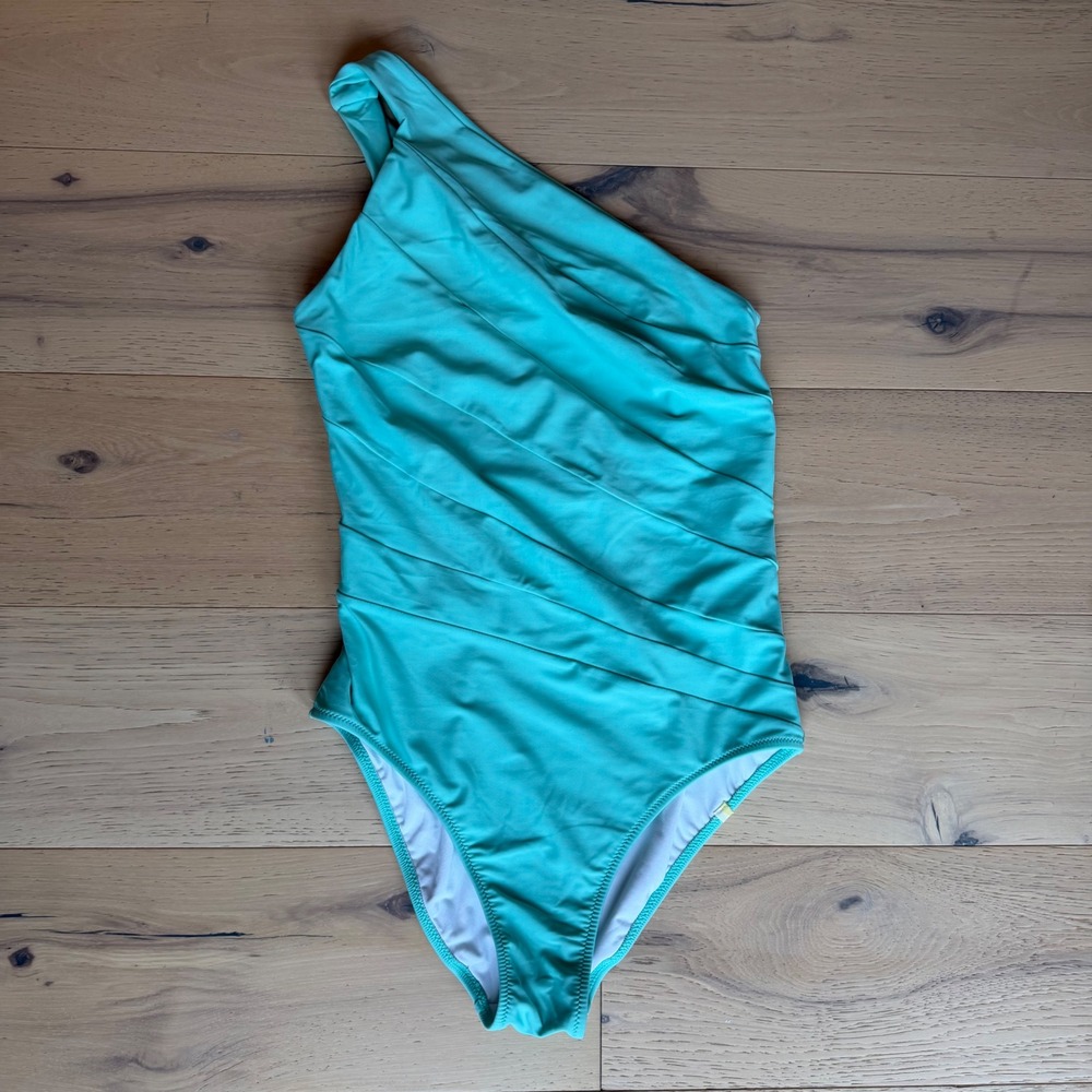 Summersalt The Sidestroke One Shoulder Swimsuit Turquoise Blue Size 8
